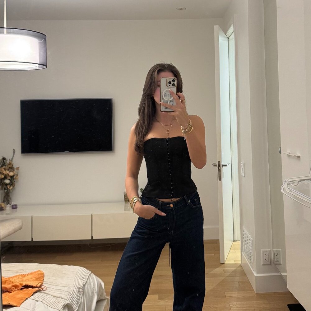 Danielle Guizio Corset Top – Black / Size M